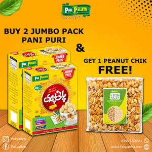 Buy 2 Jumbo Pani Puri Packets & Get 1 Nuts Chick FREE