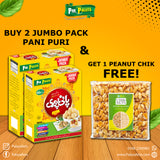 Buy 2 Jumbo Pani Puri Packets & Get 1 Nuts Chick FREE