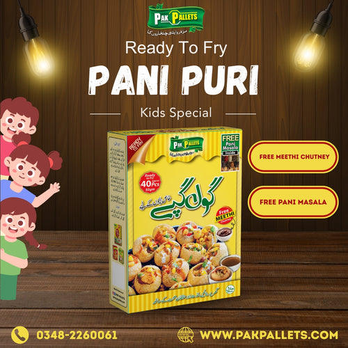 Ready to Fry Pani Puri (Kids Special) – 40 Mini Puris (50g) | Mini Golgappa for Kids | Fun & Crunchy Snack Kit